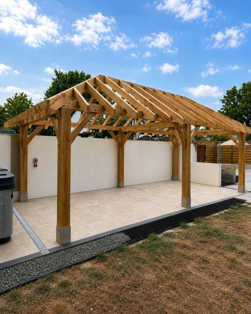 Oak framed gazebo project in Upminster, Essex by Southern Oak